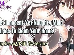 'ASMR Ecchi - Sweet Yet Naughty Maid Tries To Clean, But You Have Other Ideas! Audio Roleplay'